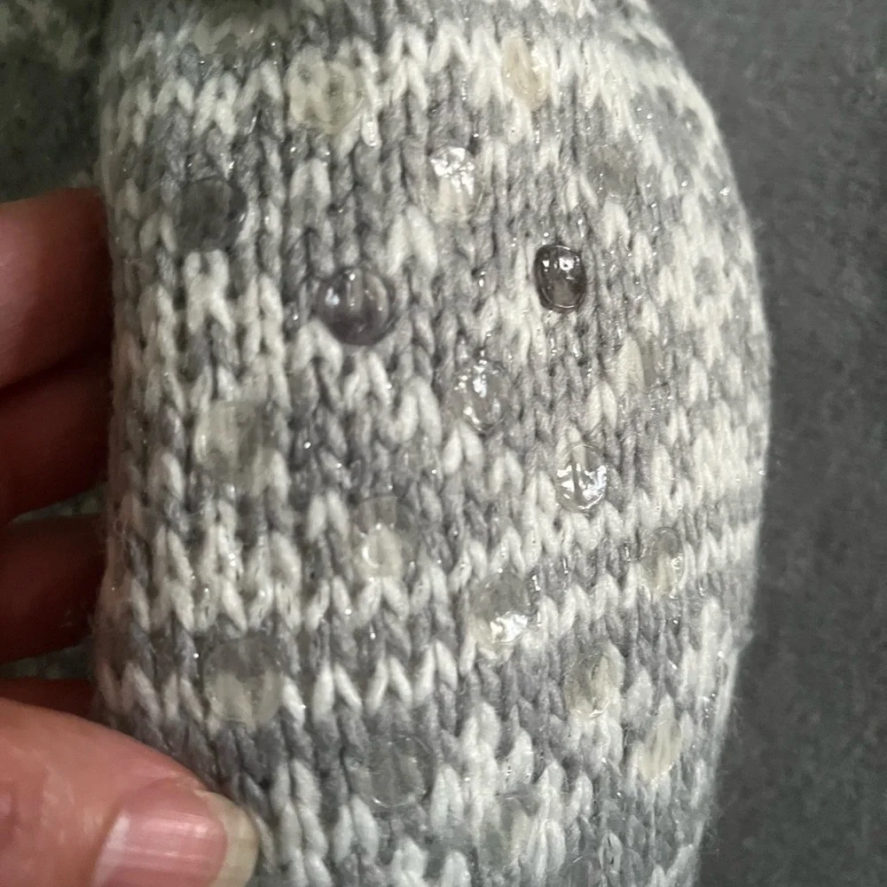 Fair Isle Knit Sherpa Lined Slippers Socks With Grippers